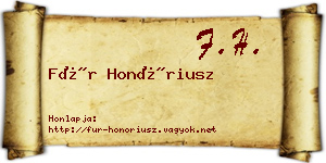 Für Honóriusz névjegykártya
